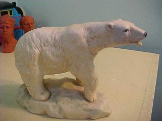 Good Detail Polar Bear Figure On Top Of Iceberg Ceramic - Unmarked - Adorable