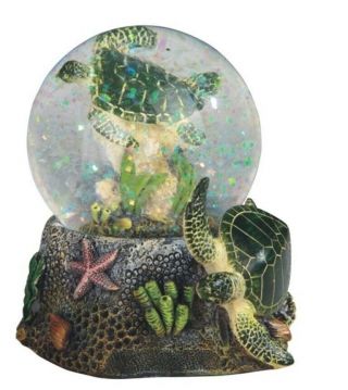 Green Sea Turtle Snow Globe Marine Sea Life Figurine Gsc 28057 3.  75 " Box