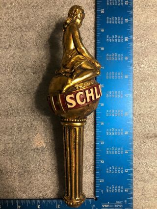 9 Tap Handle Schlitz Globe Art Deco Roman Goddess Belt Gold 2