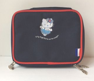 Sanrio Hello Kitty Angel Make Up Bag Organizer Blue Red French 1976 To 2002