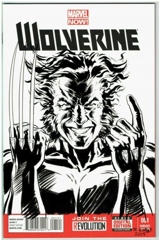 Wolverine 1 Sketch Cover Blank Art By Josh George First Issue X - Men