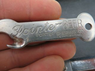 Pointer Beer Brewing Clinton Iowa Antique Bottle Opener Dog Key Chain