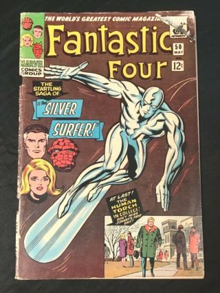 Comic Book Fantastic Four 50 Marvel 1966 Early Silver Surfer & Galactus