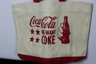 Coca - Cola Canvas Zippered Bag We Want Coke