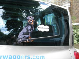 Rottweiler Lover Dog Car Sticker Novelty Gift Collectable With Wiper Waggy Tail