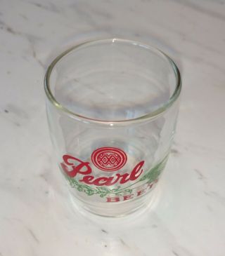 Vintage Pearl Beer 3” barrel glass with hops logo Have Multiples 2