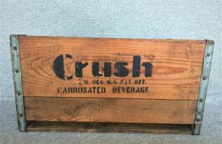 Vintage Crush Soda Carbonated Beverage Bottle Wood Crate
