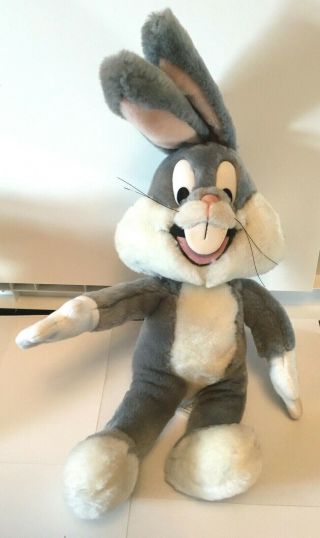 Bugs Bunny Looney Tunes Plush Vintage Stuffed Animal Warner Bros Mighty Star 80s