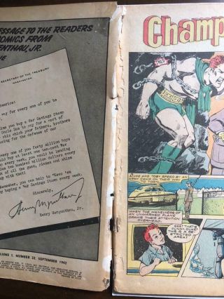 Champ Comics 22 Harvey Comics 1942 - Scarce - Presentation Complete 3