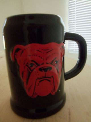 Red Dog Beer Mug Black 5 3/4 " Tall 6 " Wide 2 Sided Raised Design Vgc Pre - Owned