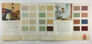 Sherwin Williams Flat Tone Paint Vintage Brochure With Color Samples 1940