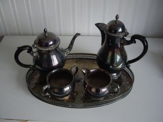 Antique/mappin & Webb Princes Silver Plate 3 Piece Tea Coffee Set.  Also Bowl&tray