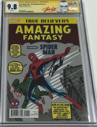 Marvel True Believers Fantasy 15 Signed Stan Lee Cgc 9.  8 Ss Red Label