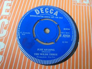The Wilde Three - Since You ' ve Gone 1965 UK 45 DECCA DEMO JUSTIN HAYWARD 2