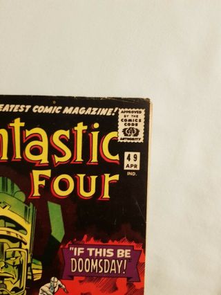 Fantastic Four 49 1966 1st Galactus,  Silver Surfer Cover.  4.  0 (EST) 9