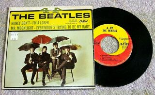 The Beatles - 4 - By The Beatles - 45 Rpm Ep W/cardboard Sleeve Cover Capitol R - 5365