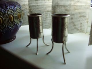 Antique Pair Chinese Dragon Silver Candlesticks.  Cum Wo 1898