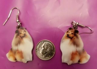 Shetland Sheepdog Sheltie Dog Lightweight Fun Earrings Jewelry