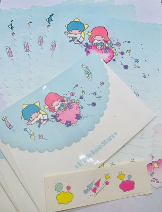 Vintage Sanrio Little Twin Stars Stationery Set 1984 With Stickers
