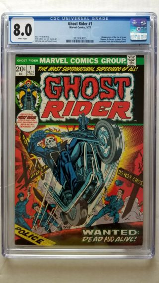 Ghost Rider 1 Cgc 8.  0 Vf White 1st Appearance Son Of Satan