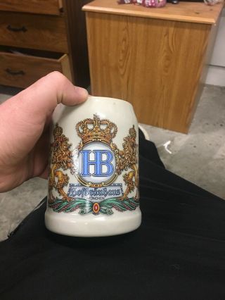 Hb Hofbrauhaus Munchen Crown Beer Mug 5” Tall