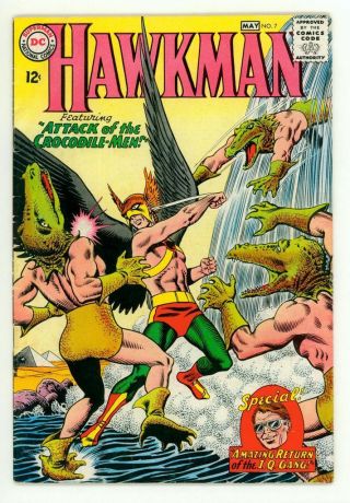 Hawkman 7 Fn 6.  0 Crocodile Men Comic 1965