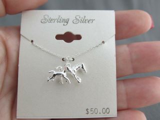 3d Sterling Equestrian Mare Foal Horse Stallion Bronco Pendant Necklace
