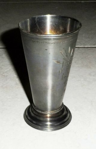 ANTIQUE IMPERIAL RUSSIAN SILVER VODKA? WINE? CUP 19th CENTURY ENGRAVED 100gr 5