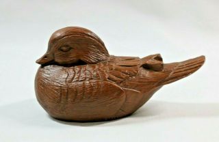 Rare Red Mill 1992 Duck Decoy Vintage Hand - Crafted Figurine Pecan Shell Resin 5 "