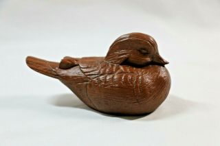 Rare Red Mill 1992 DUCK Decoy Vintage hand - crafted figurine pecan shell resin 5 