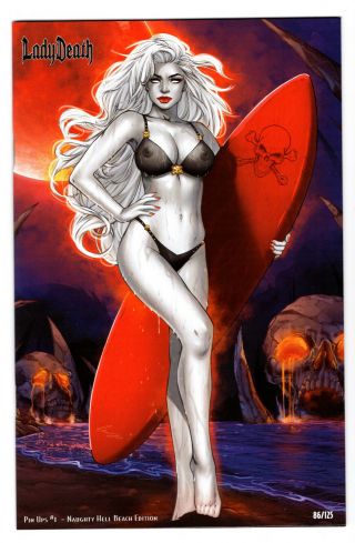 Lady Death Pin Ups 1 Naughty Hell Beach Edition Ltd 125 Chatzoudis Unsigned