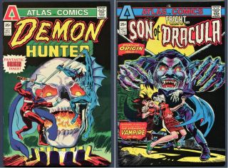 Atlas Comics: Fright: Son Of Dracula 1/ Demon Hunter 1 - Bronze Age - Higher Grade