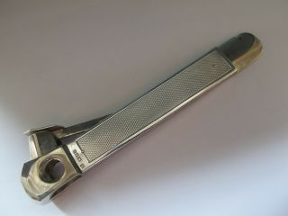 Large Vintage Hallmarked Sterling Silver Panelled Table Top Cigar Cutter - 1972