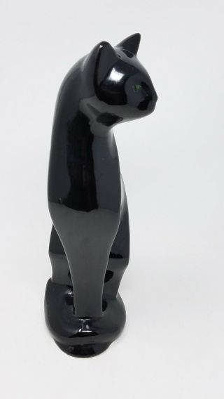 Vintage Black Cat Ceramic Statue Figurine Mid Century Modern 12” Art Mark Japan 4