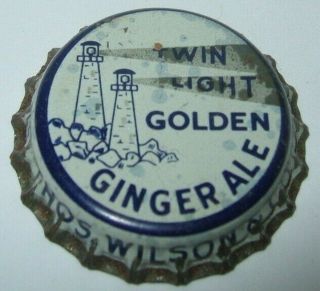 Twin Light Golden Ginger Ale Soda Bottle Cap; Rockport,  Massachusetts; Cork