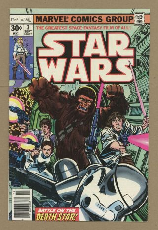 Star Wars (marvel) 3 1977 1st Printing Fn 6.  0