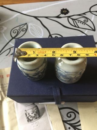 Two Antique Chinese Porcelain Miniature Water Pot 1800s With Export Paper 2
