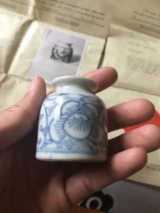 Two Antique Chinese Porcelain Miniature Water Pot 1800s With Export Paper 8