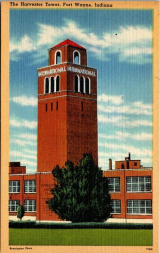 The International Harvester Co.  Tower In Fort Wayne,  Indiana Postcard Unposted