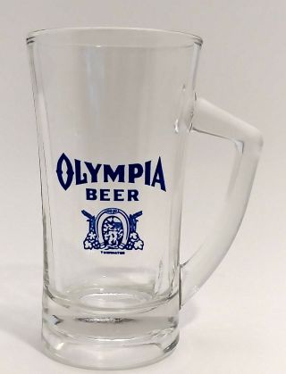Vintage Olympia Beer Heavy Glass Mug Beer Stein 10 Oz