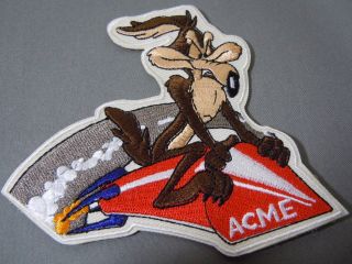 Wile E.  Coyote On Acme Rocket Embroidered Iron - On Patch - 4 " - Looney Tunes