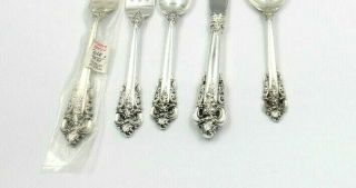 5 PIECE WALLACE GRANDE BAROQUE FLATWARE PLACE SETTING STERLING SILVER 6327 3