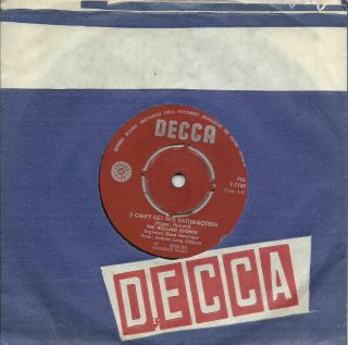 Rolling Stones South Africa 45 Satisfaction,  Rare Red Label Ex,