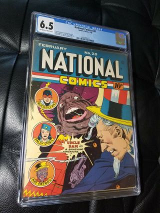 National Comics 20 Cgc 6.  5 1942 Quality Comics Crandall Cover & Lou Fine Art