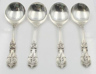 Set Of 4 Reed & Barton Francis I Sterling Silver Soup Spoons Flatware Nr 6261 - 2