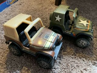 Vintage Buddy L Jeeps Brown And Army Military 1979
