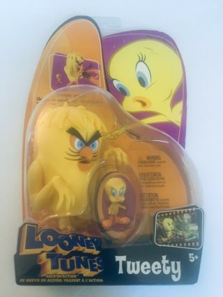 2003 Looney Tunes Back In Action Tweety Bird Figure Chomping Monster Toy