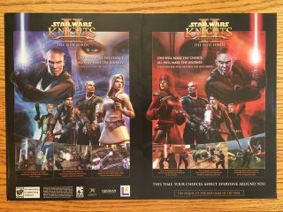 Star Wars Knights Of The Old Republic Ii 2 Xbox 2004 Vintage Poster Ad Art Print
