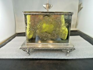 Vintage Daniel & Arter Ornate Silver Plated Biscuit Box