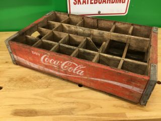 Red Coca Cola Wooden Coke Case / Crate Vtg 5